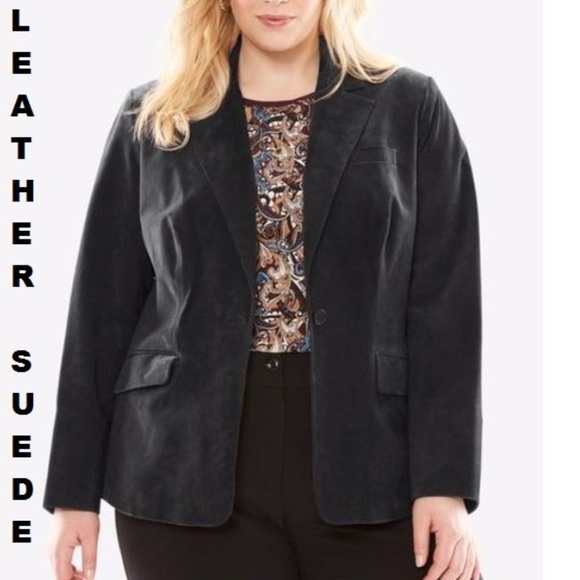 NWT Genuine leather suede blazer - Picture 2 of 5